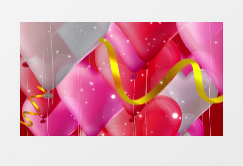 红色气球缓缓升空浪漫婚礼背景视频素材
