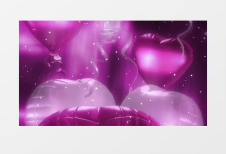 漂亮紫色气球缓缓升空背景视频素材