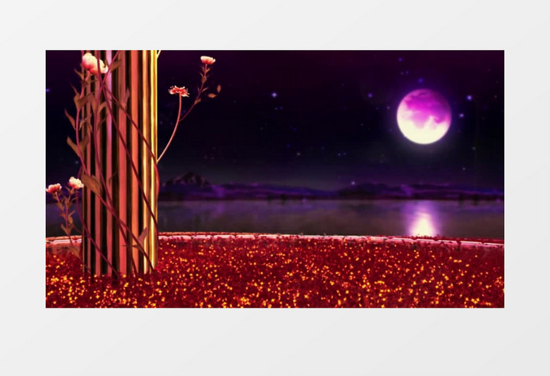 红色唯美浪漫的鲜花风铃背景视频素材