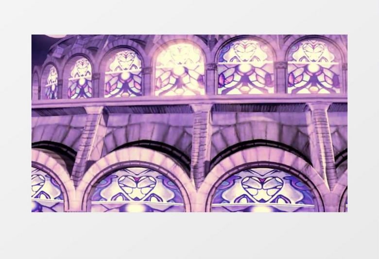 唯美的城堡紫色的薰衣草背景视频素材
