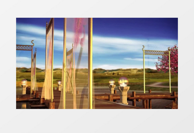 唯美浪漫的户外婚礼现场布置背景视频素材