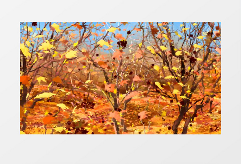唯美浪漫的秋日枫林背景视频素材