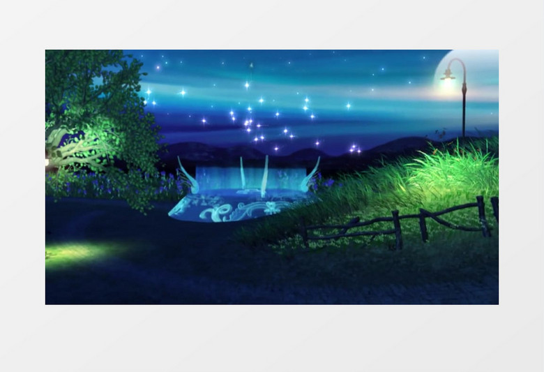 夜晚唯美的星光闪闪背景视频素材