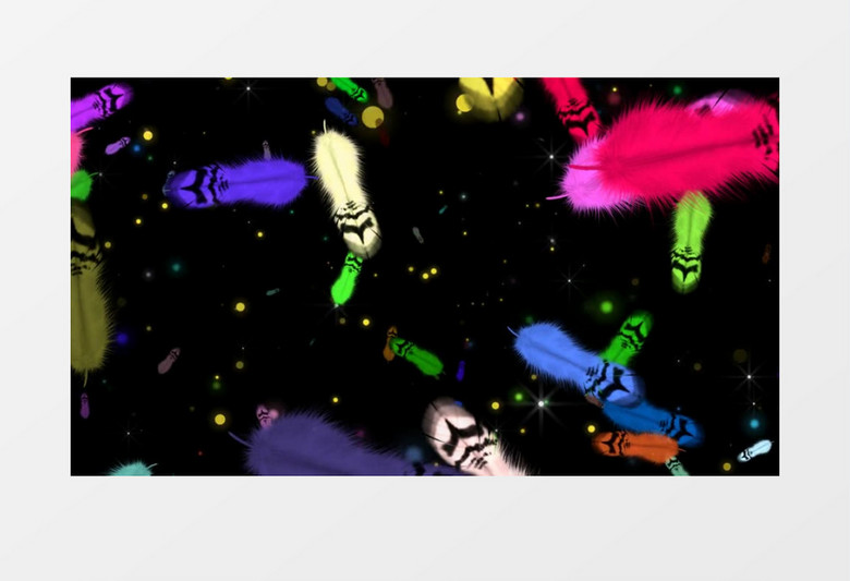 动画动态羽毛飞舞飘落背景视频素材