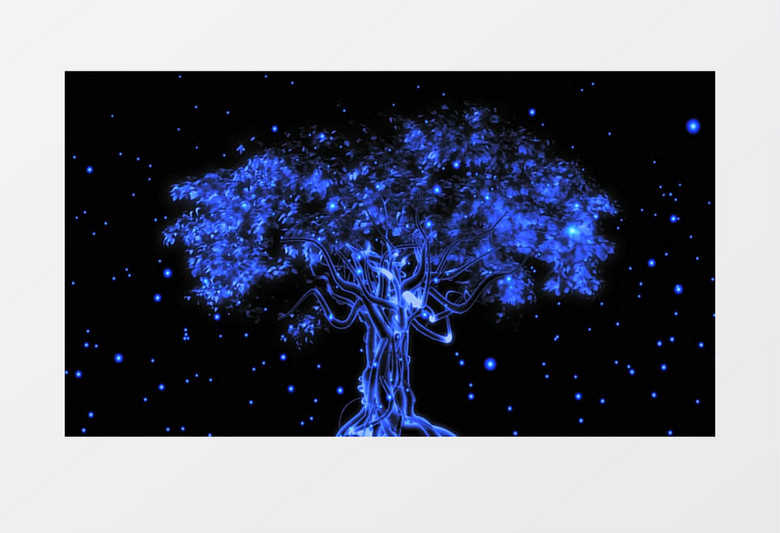 蓝光效蝴蝶树带音乐背景视频素材