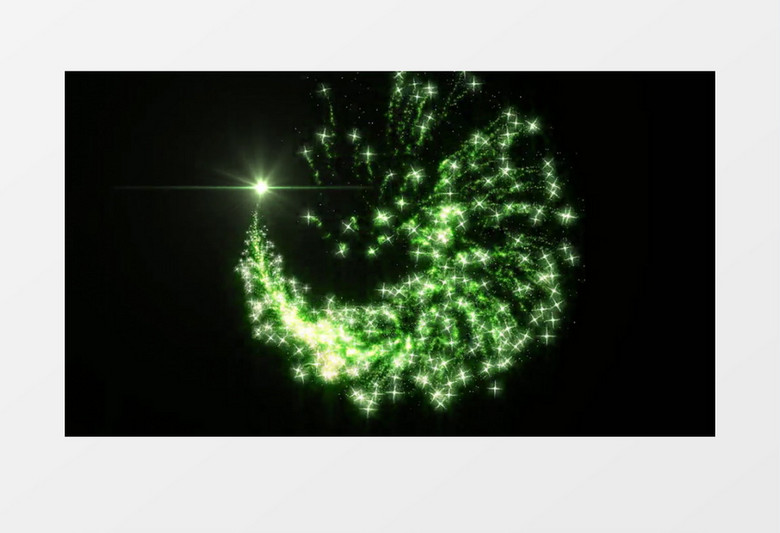 绿色烟花星光粒子背景视频素材