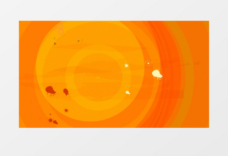 橙色光圈水墨背景视频素材