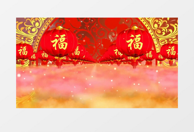 新年春节灯笼登门背景视频