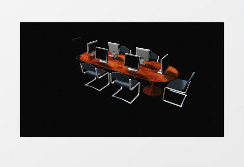 会议室书桌办公模型视频素材