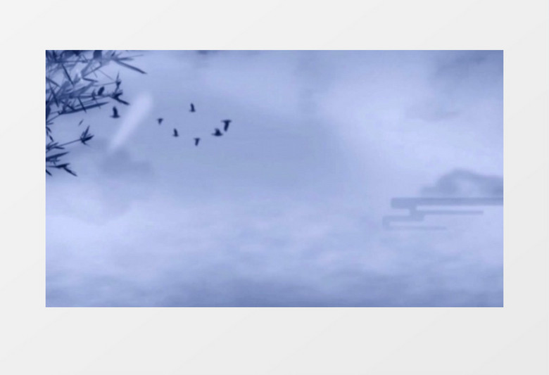 动画动态中国风水墨太极功夫(有音乐)背景视频素材