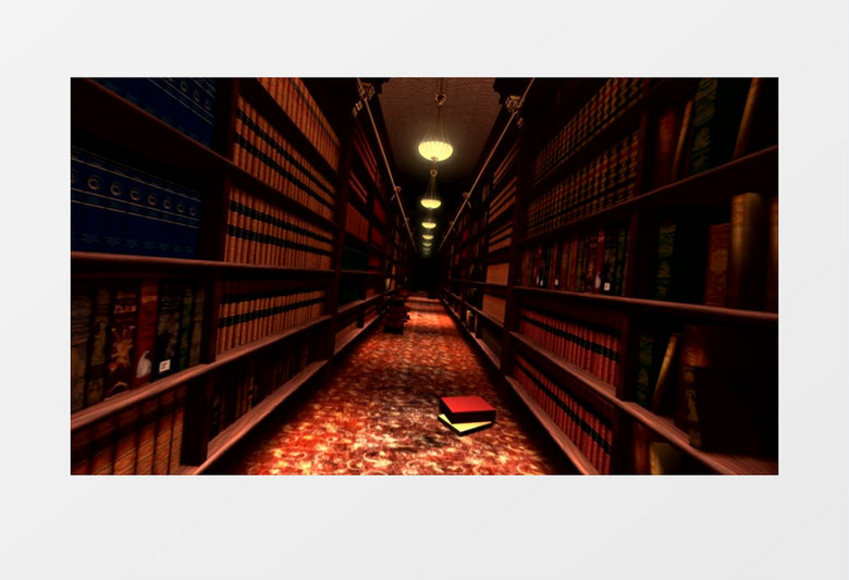 动画动态图书馆书架背景视频素材