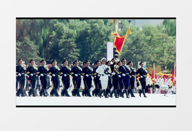 国庆三军部队阅兵背景视频素材