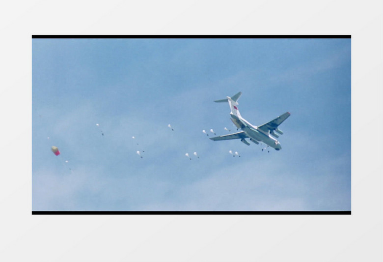 空军部队跳伞背景视频素材