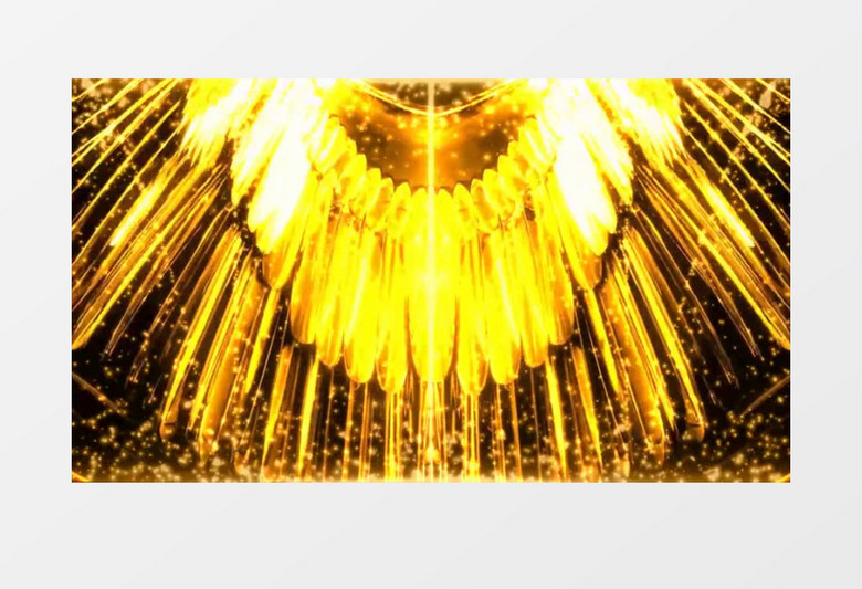 动画动态金色奢华翅膀粒子闪烁背景视频素材