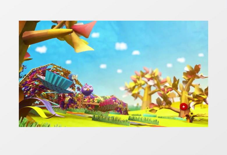 儿童卡通欢乐猫头鹰背景视频素材