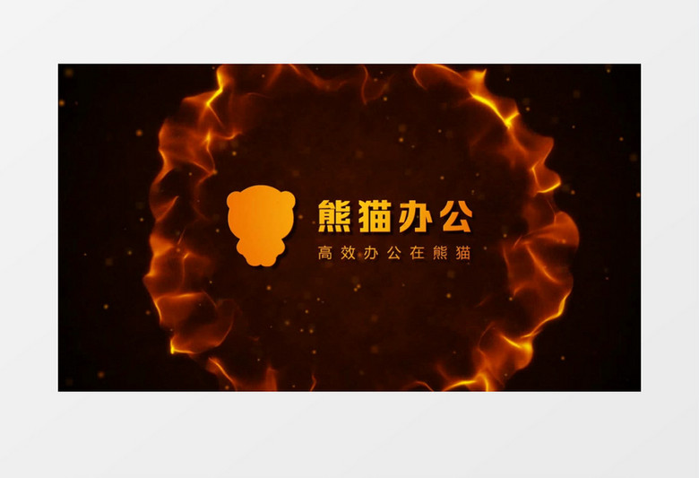 红色火焰标题logo展示AE视频工程
