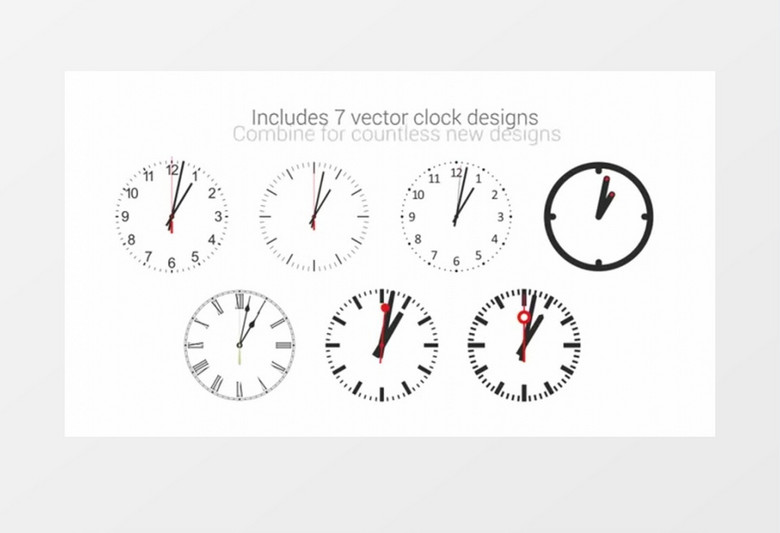 7款模拟手表时钟系统AE模板