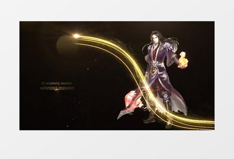 高端霸气金色光速人物形象包装AE视频模板