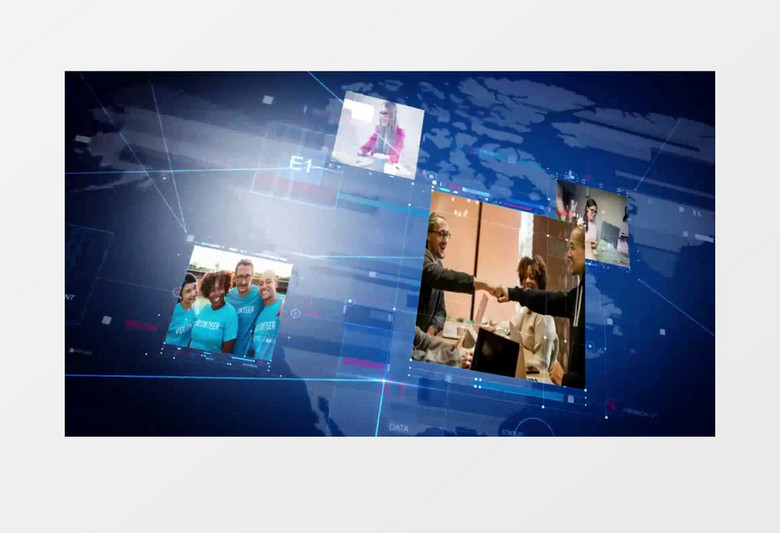 蓝色科技整套包装视频素材AE视频模板