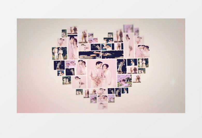 温情美好的婚礼相册相册图集AE模视频板