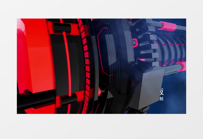 三维效果科技封面机械运动图标片头AE视频模板