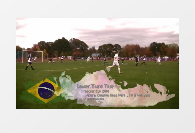 水彩散开遮罩在足球体育赛事预告宣传片AE视频模板