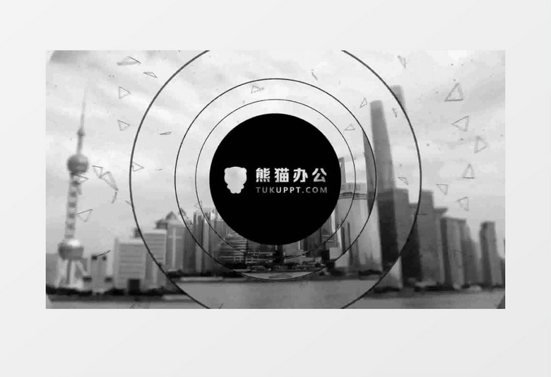 简洁圆形放大标志展示AE模板