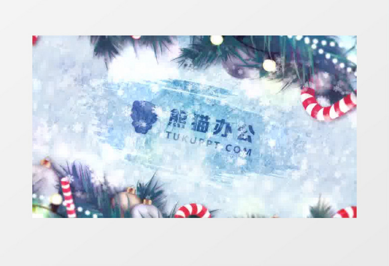 冬季假期冷冰圣诞节快乐AE模板