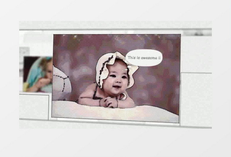 电子相册画笔手绘风格儿童纪念相册展示AE模板