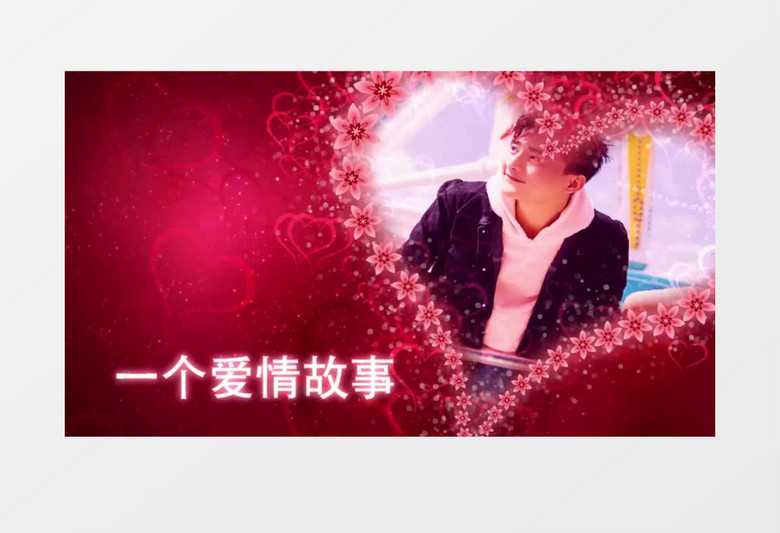 梦幻花朵爱心中的浪漫时光AE模板