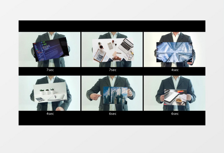 公司员工手拿白板白纸宣传推广介绍展示企业AE模板