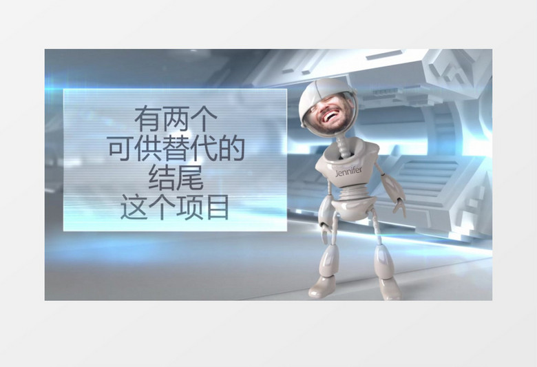3D机器人动画展示宣传展示高科技相关信息AE模板
