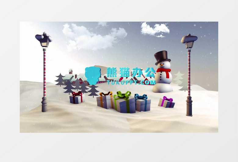 快乐的圣诞节圣诞节炫酷展示片头AE模板