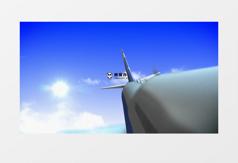 飞机穿过天空白云企业宣传logo片头模板AE模板