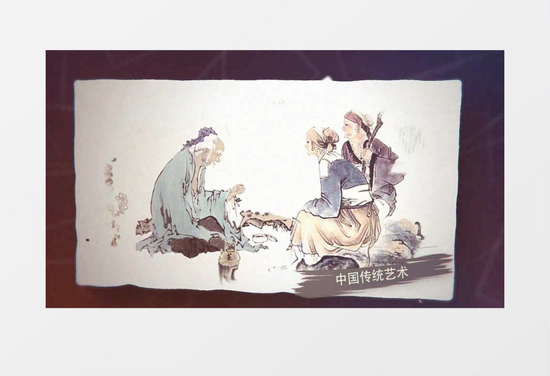 中华瑰宝之中国风水墨画展示AE视频模板