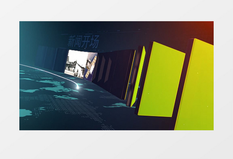 大气三维卡片新闻现代开场片头包装AE模板