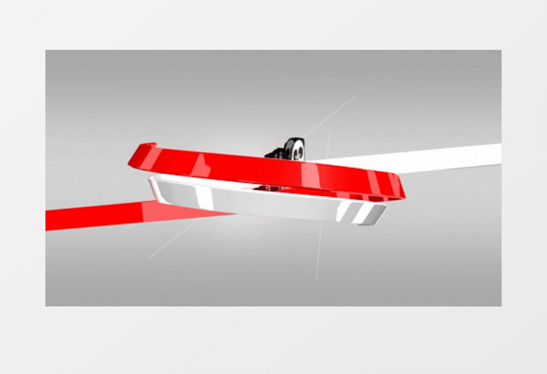 3D彩带缠绕并揭示出旋转的标志