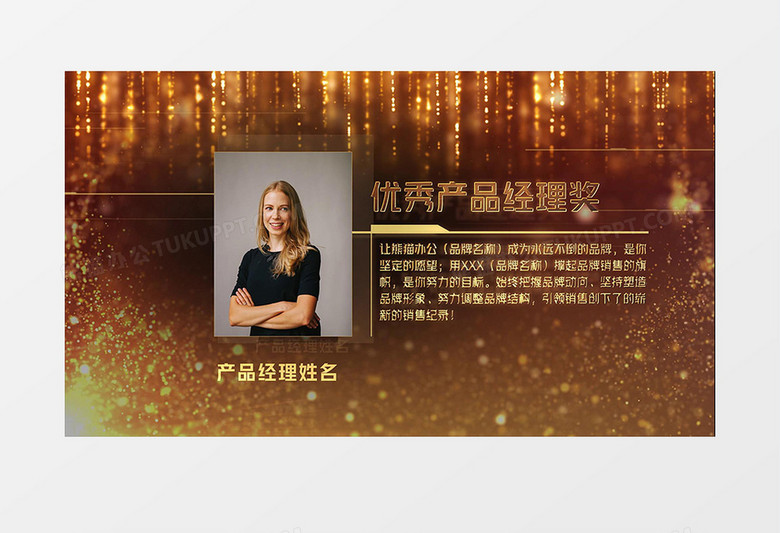 金色大气年会颁奖人物介绍AE模板