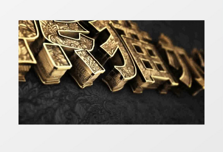 优雅大气金色质感三维片头模板 folder