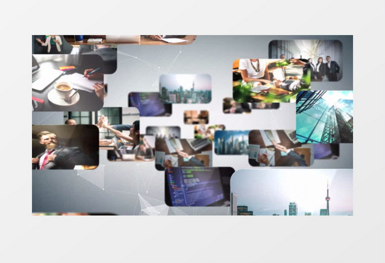 企业宣传片多图汇聚企业logoAE模板