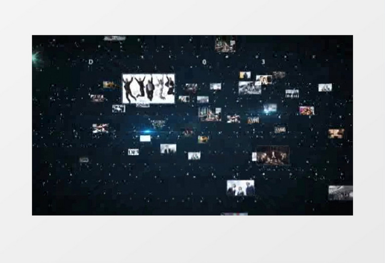 史诗星空图片汇聚logo演绎AE模板