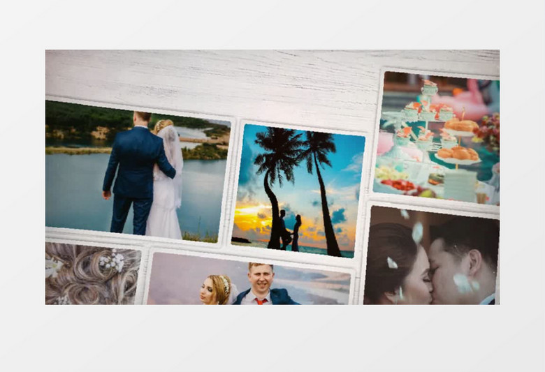 小清新照片墙回忆图片展示AE模板 