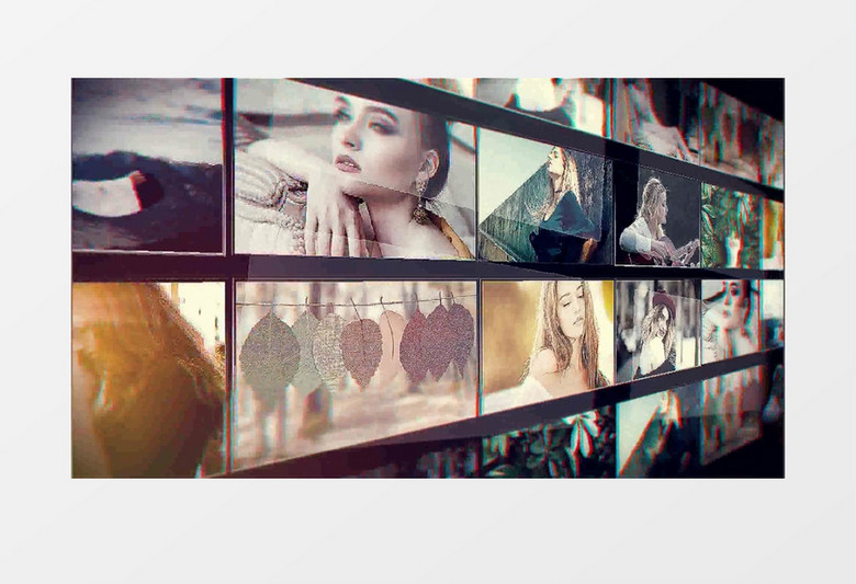 透视空间照片相册视频墙图文动画AE模板