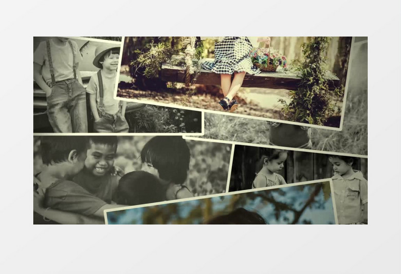 婚礼怀旧照片墙模板