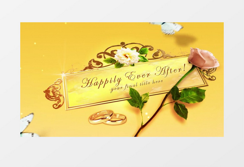 尊贵典雅金色相框婚礼展示AE模板