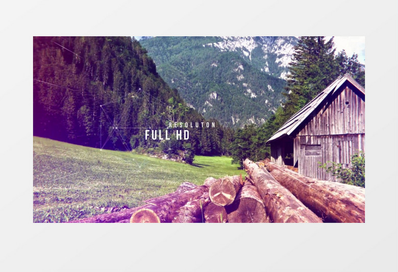 透明玻璃切割图片展示AE模板