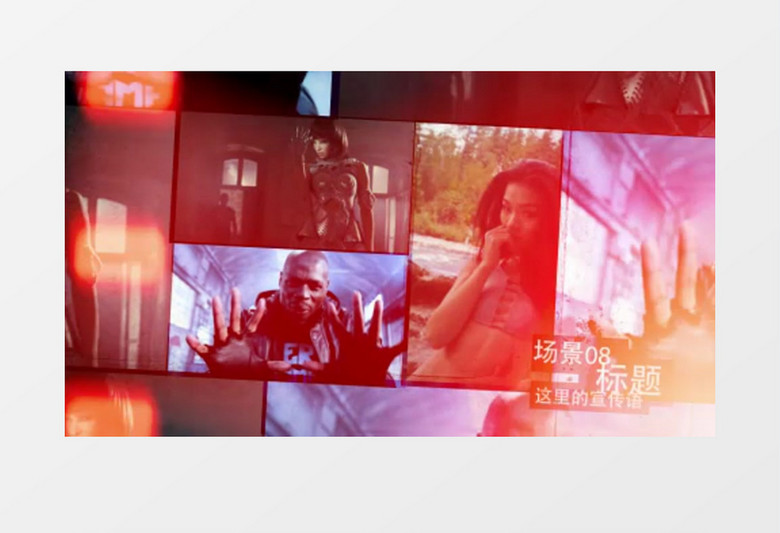 多张图片平铺幻灯片照片墙图文动画AE模板