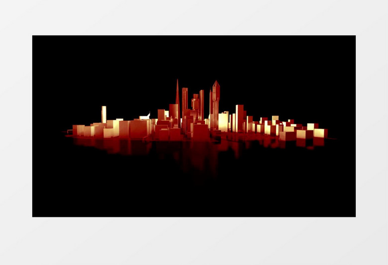 三维城市建筑动画演绎LOGO片头AE模板