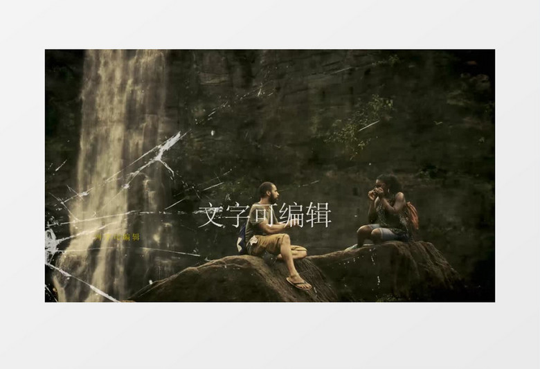 杂乱毛刺故障特效的标题与内容展示AE模板