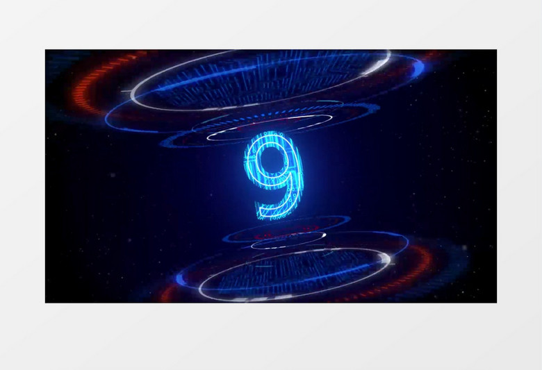 大气震撼蓝色科技感10秒倒计时AE模版